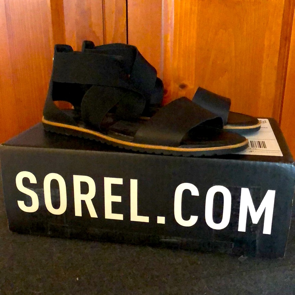 Sorel Ella Sandals, Size 8.5/Black